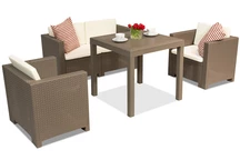 Muebles de jardín en poliratán Colorado Dallas Apetito 4 capuchino Bica