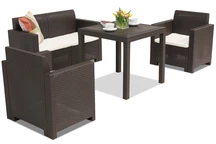 Muebles de jardín fabricados en polirratán Nebraska Dallas Apetito 4 marrón Bica