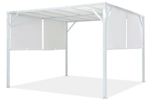 Pérgola de terraza metálica blanca Santorini 3 x 3 m Garden Point