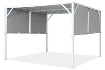Pérgola de terraza metálica blanca y gris Santorini 3 x 3 m Garden Point