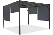 Pérgola metálica para terraza Santorini 3 x 3 m estructura bronce + punto jardín techo antracita