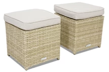 Puff de technoratán Monaco Garden Point beige - lote de 2 piezas