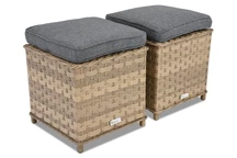 Puffs de ratán artificial para conjunto Toledo Garden Point - 2 unidades capuchino