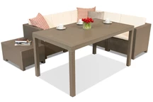 Rinconera de ratán con mesa de jardín Colorado Comida 5 cappuccino Bica