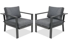 Sillón de aluminio Sydney Garden Point antracita - conjunto de 2 unidades 