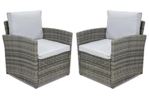 Sillón de technoratán Monaco Garden Point gris - lote de 2 piezas