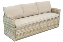 Sofá de tres plazas de ratán artificial Monaco Garden Point beige 