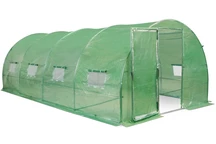 Túnel de film con armazón metálico 3x6m Garden Point verde con puertas