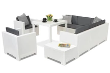 Colorado Dallas Comida 7 conjunto de muebles de ratán blanco Bica