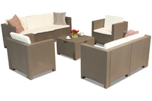 Conjunto de muebles de jardín Colorado Coffee Box 7 cappuccino Bica de technorattan