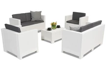 Conjunto de muebles de technorattan Colorado Coffee 6 blanco Bica