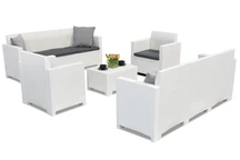 Conjunto de muebles en technorattan Nebraska Coffee 8 blanco Bica
