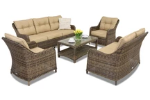 Conjunto de muebles exclusivos en technorattan Toledo Coffee 7 Garden Point marrón