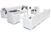 Conjunto muebles Nebraska Apetito Max 12 ratán blanco Bica