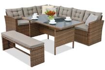 Muebles de jardín de ratán sintético Latina Garden Point marrón