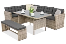 Muebles de ratán polivinílico gris Latina Garden Point