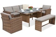Muebles de jardín de ratán sintético Marsylia Garden Point marrón
