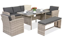 Muebles de jardín en ratán Marsylia Garden Point gris