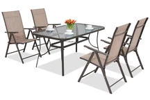 Muebles de comedor de acero Módena/Rosario para 4 plazas Garden Point marrón