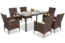 Muebles de jardín Milan/Grenada 6 en technorattan Garden Point marrón