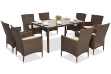 Muebles de jardín Milan/Grenada 8 en technorattan Garden Point marrón