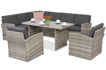 Muebles de jardín Monaco Comida 7 Garden Point gris claro