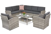 Muebles de jardín Monaco Corner 7 Garden Point gris claro