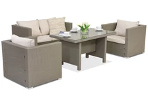 Muebles de jardín Roma Apetito 4 en technorattan Garden Point gris claro