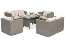 Muebles de jardín Roma Apetito 6 en technorattan Garden Point gris claro