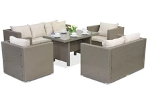 Muebles de jardín Roma Apetito 7 en technorattan Garden Point gris claro