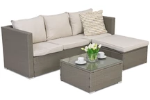 Muebles de jardín Roma Corner 4 en technorattan Garden Point gris claro