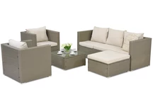 Muebles de jardín Roma Corner 6 en technorattan Garden Point gris claro