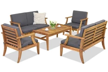 Muebles de jardín de madera de acacia Danang Coffee 6 Garden Point