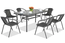 Muebles de jardín de metal Módena/Bérgamo para 6 plazas Garden Point antracita