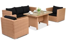 Muebles de jardín de ratán sintético Roma Apetito 5 Garden Point miel