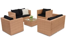 Muebles de jardín de ratán sintético Roma Apetito 6 Garden Point miel