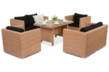 Muebles de jardín de ratán sintético Roma Apetito 6 Garden Point miel