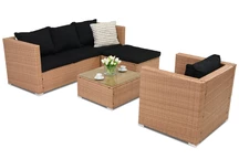 Muebles de jardín de ratán sintético Roma Corner 5 Garden Point miel