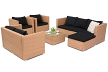 Muebles de jardín de ratán sintético Roma Corner 8 Garden Point miel 