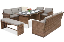 Muebles de jardín en ratán Marsylia Apetito 10 Garden Point marrón