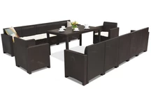 Nebraska Apetito Max 12 conjunto de muebles ratán marrón Bica