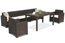 Nebraska Apetito Max 7 conjunto de muebles ratán marrón Bica