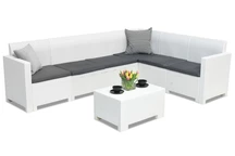 Rincón de technorattan con mesa Nebraska Corner Max 6 blanco Bica