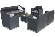 Un conjunto de muebles de technorattan Nebraska Coffee