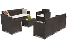 Un conjunto de muebles de technorattan Nebraska Coffee