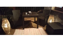 Conjunto de muebles de ratán con Lido Coffee Box 5 sofá marrón de 3 plazas Bica con arcón