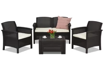 Conjunto Rattan Venezia Coffee 4 Bica marron