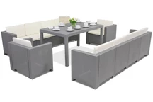 Conjunto de dos sofás en poliratán Colorado Apetito Max 10 Bica gris