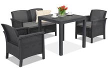 Conjunto de jardín en polirratán Venezia Dallas Apetito 4 antracita Bica