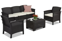 Conjunto de muebles de ratán con sofá de 3 plazas Venezia Coffee 5 Bica marrón